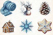 Snowflakes and Winter Scenes Clipart, an Illustration by DreamCafeArt (Thumbnail 5 of 8)