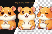 15 Bundle Watercolor Baby Hamster, an Animal Illustration by Morspective (Thumbnail 2 of 8)