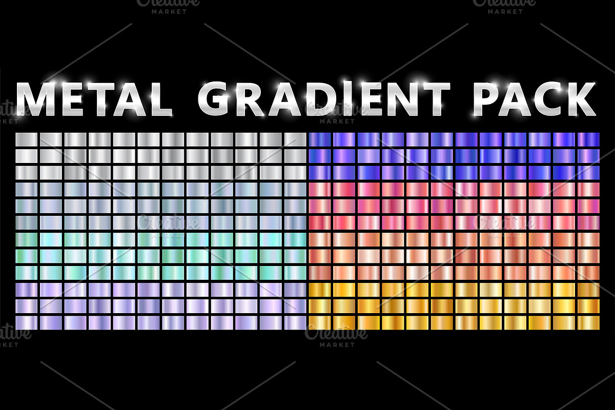 Realistic metal chrome gradients, a Pattern Graphic by PhotoVector