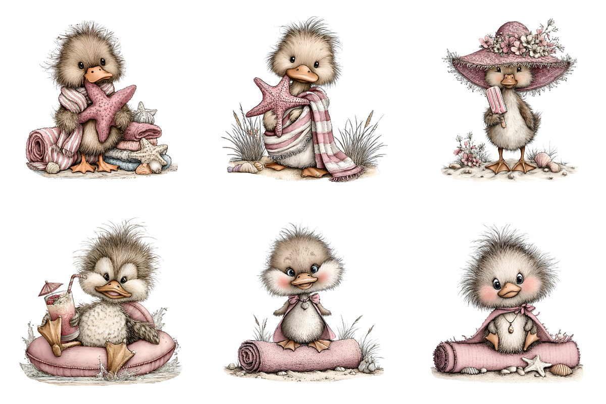 Summer duck clipart, an Illustration by SinaCreation (Photo 8 of 8)