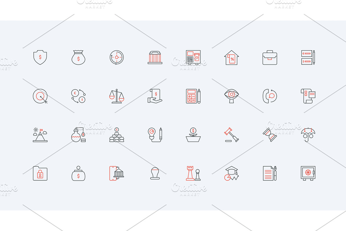 Financial services marketing icons, a Finance Illustration by Lemberg Vector