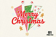 Merry Christmas PNG, an Illustration by DreamCafeArt (Thumbnail 1 of 4)