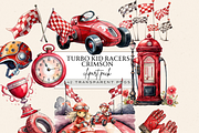 TURBO KID RACERS CRIMSON RETRO CAR, an Object Graphic by Daring Digies (Thumbnail 1 of 6)