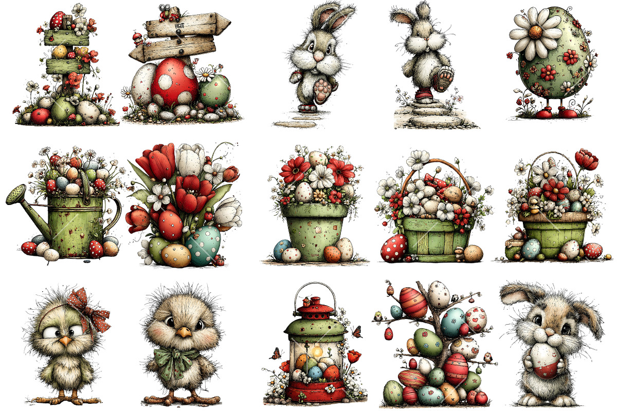 Whimsical Easter PNG Clipart, an Illustration by OK Design (Photo 3 of 6)