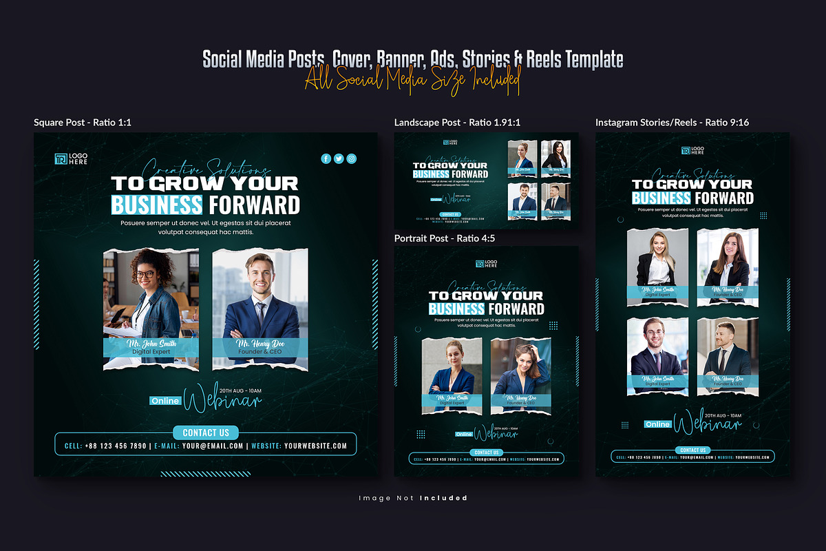 Business Conference Social Media Pos, a Design Template by Creative_View