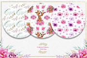 Watercolor Animals anf Flowers, an Animal Illustration by TanataDesign (Thumbnail 10 of 13)