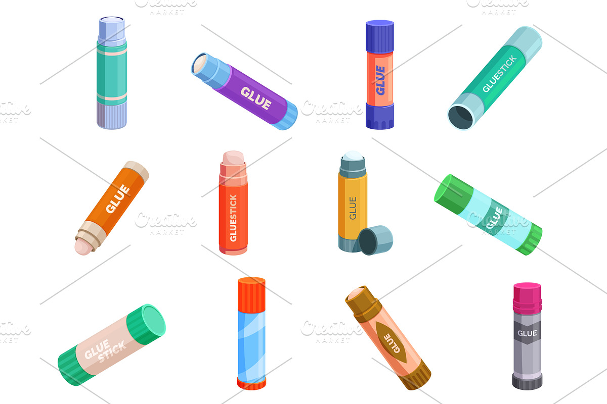 Glue in sticks. Plastic tubes, an Object Illustration by Valerie Bodnar