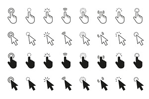 Mouse click cursor set, an Object Illustration by Vector Creator