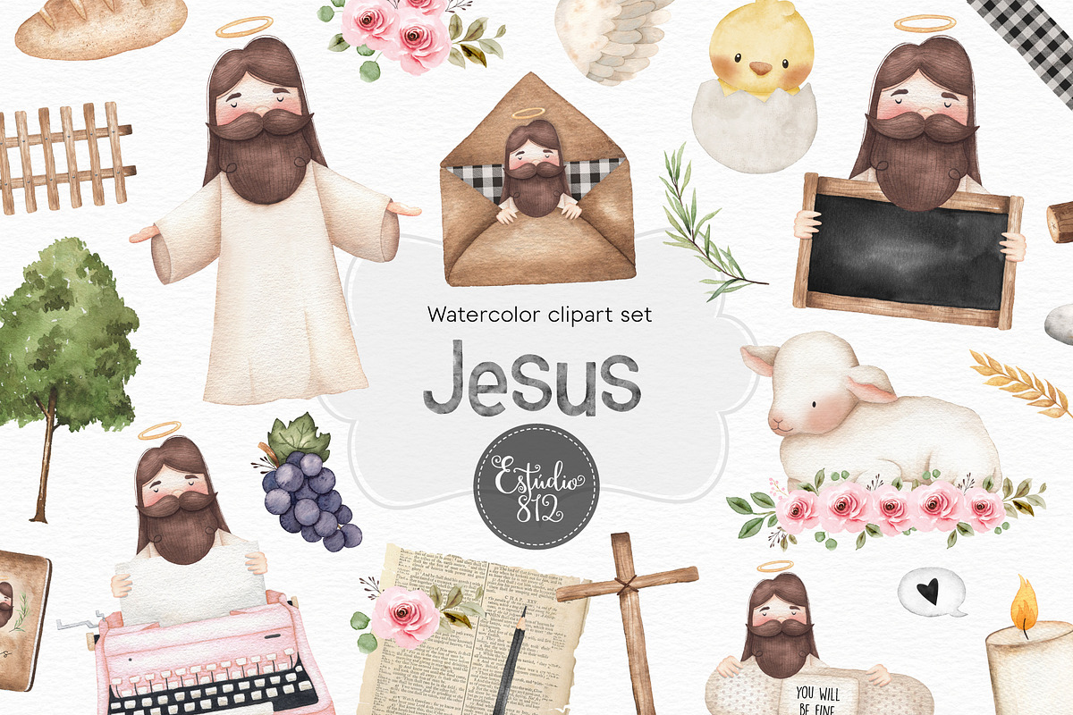 Jesus clipart, an Illustration by Estudio 812 (Photo 1 of 9)
