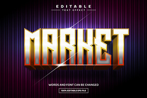 Market 3D Editable Text Effect