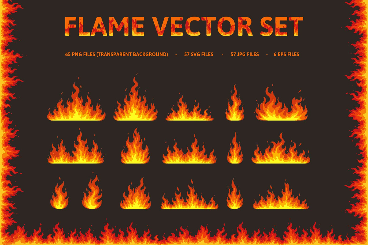Set of multiple stylized flames, an Object Illustration by Woters little shop (Photo 1 of 7)
