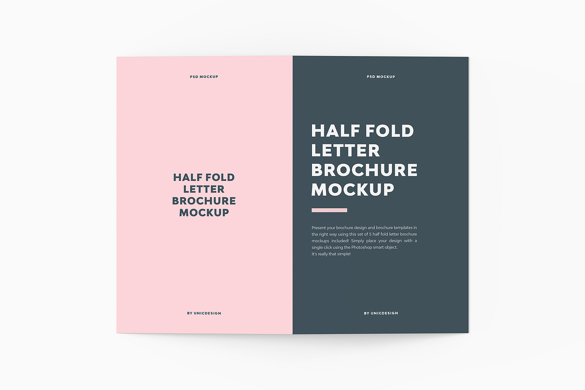 Half Fold Letter Brochure Mockup, a Mockup by UnicDesign (Photo 1 of 6)