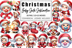 Cute Christmas Baby Santa PNG, a Graphic by CitraGraphics