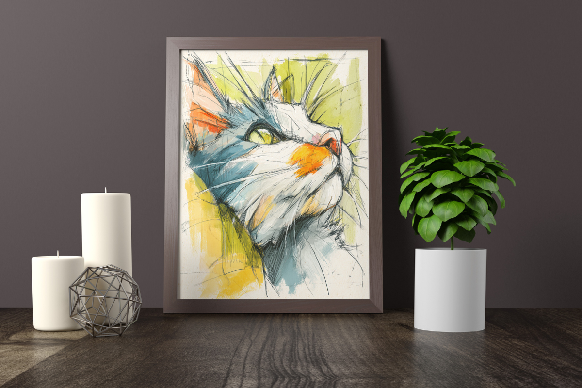 Watercolor Cats on the Couch, an Animal Illustration by PrintHaven Designs (Photo 6 of 9)