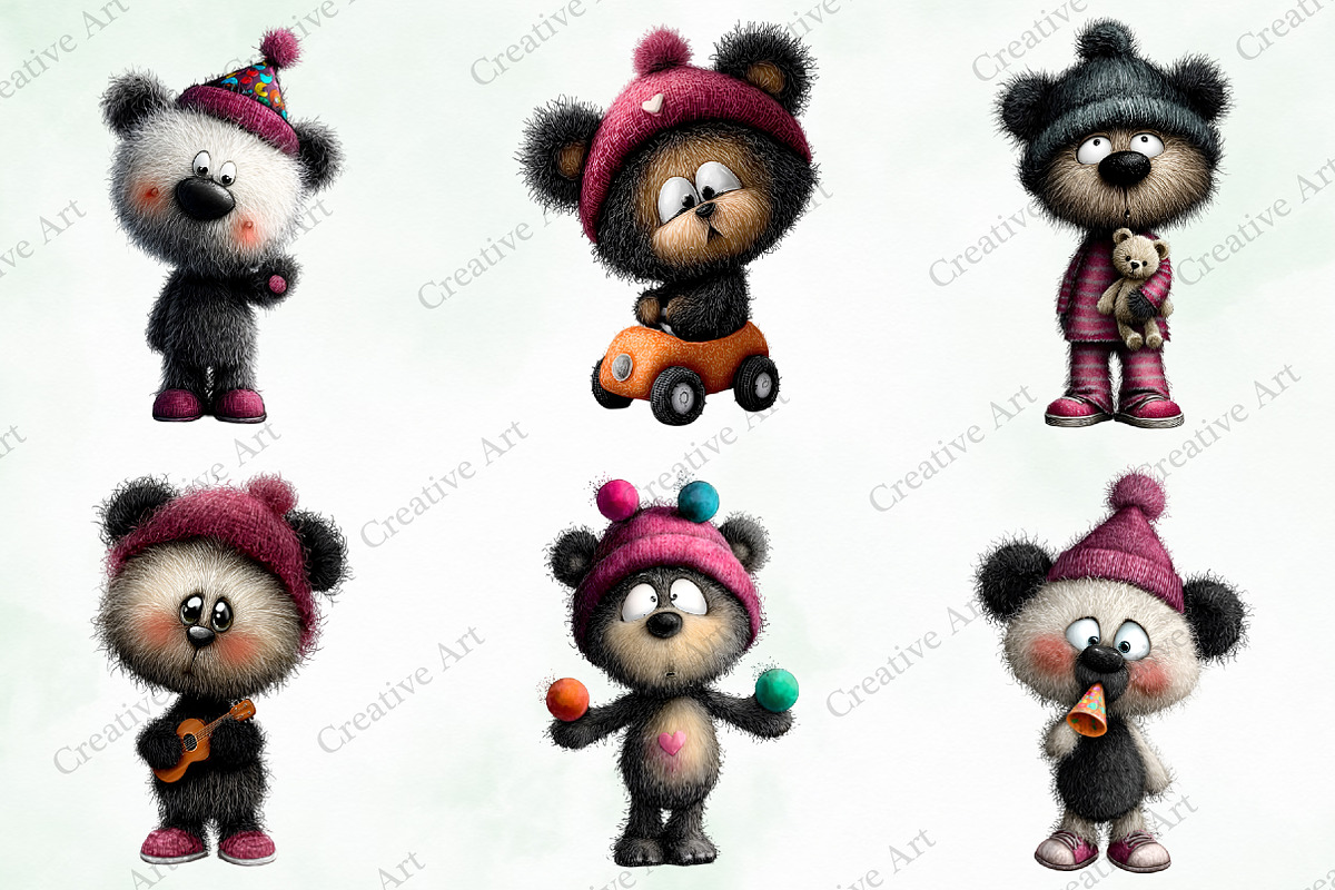 Whimsical Valentine Black Teddy Clip, an Illustration by Creative Art (Photo 3 of 9)