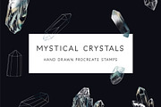 Mystical Crystals Procreate Stamps, a Brush Add-On by BohoCalligraphy (Thumbnail 1 of 6)