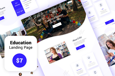 Education Landing Page, a Landing Page Template by Sujun Baidyaa