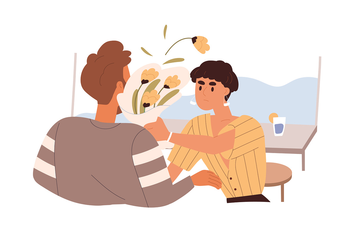 Couples on good and bad dates set, a Person Illustration by Good Studio (Photo 6 of 9)