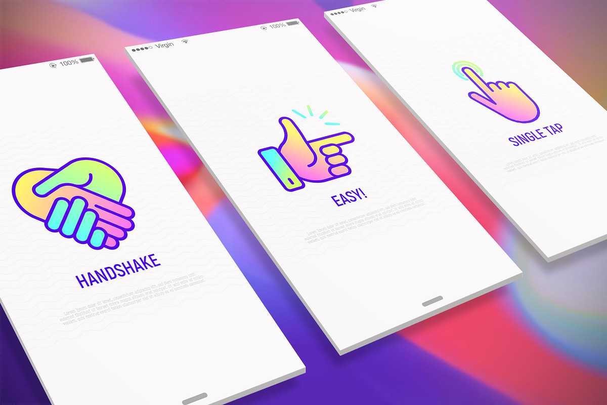 Gestures | 16 Thin Line Icons Set, an Outline Icon by Alex Blogoodf (Photo 2 of 7)