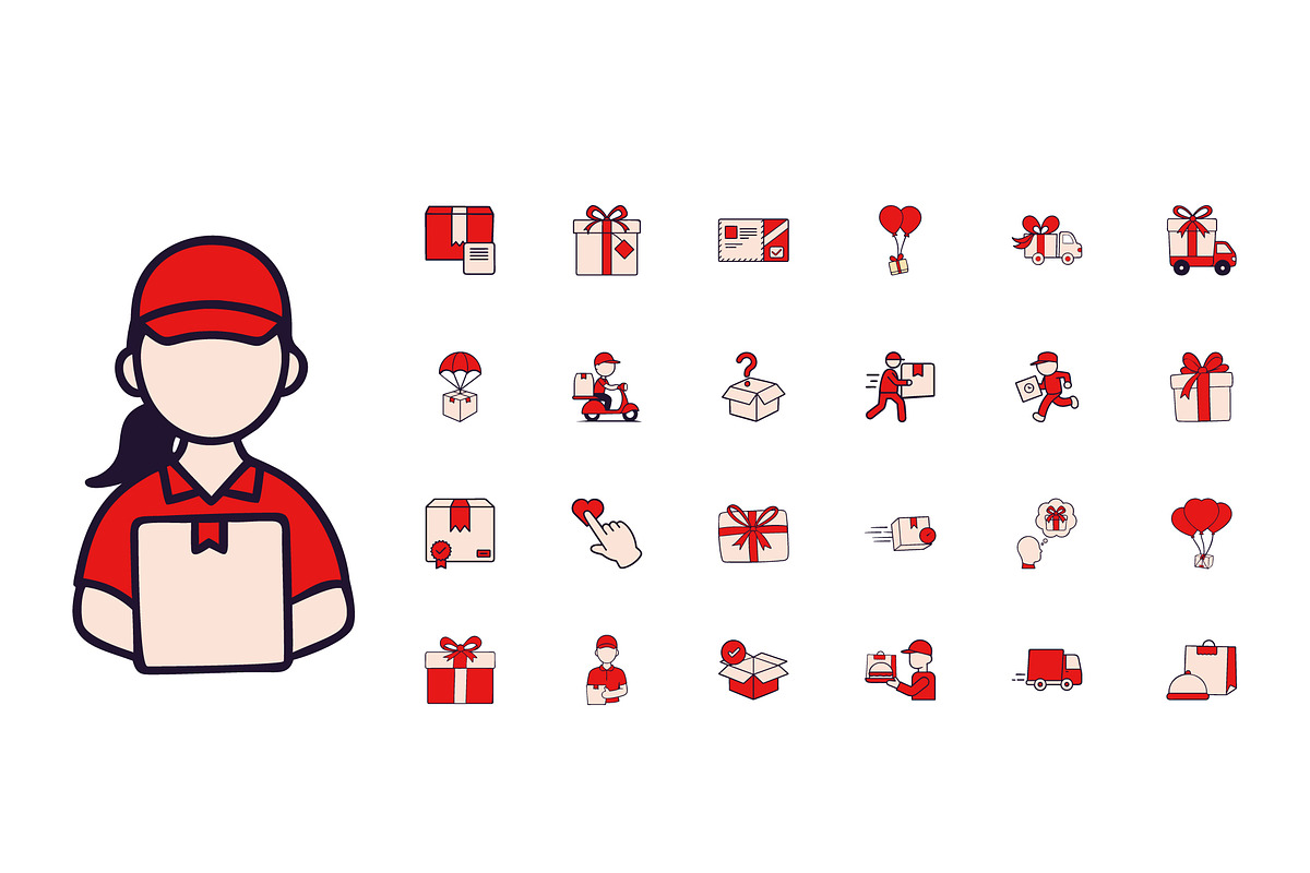Delivery Service Illustration Set