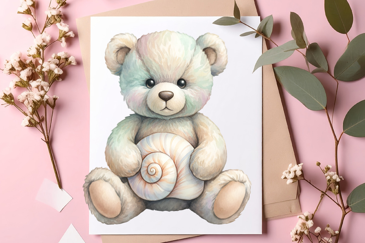 Coastal Summer Teddy Bear Clipart, an Illustration by SinaCreation (Photo 4 of 11)