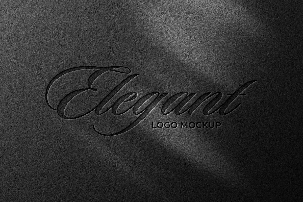 Debossed Black Paper Logo Mockup, a Mockup by Design Squad (Photo 1 of 4)