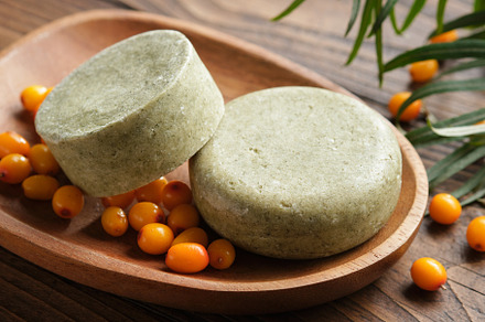 Solid shampoo pieces, sea buckthorn., a Health & Medical Photo by chamillewhite