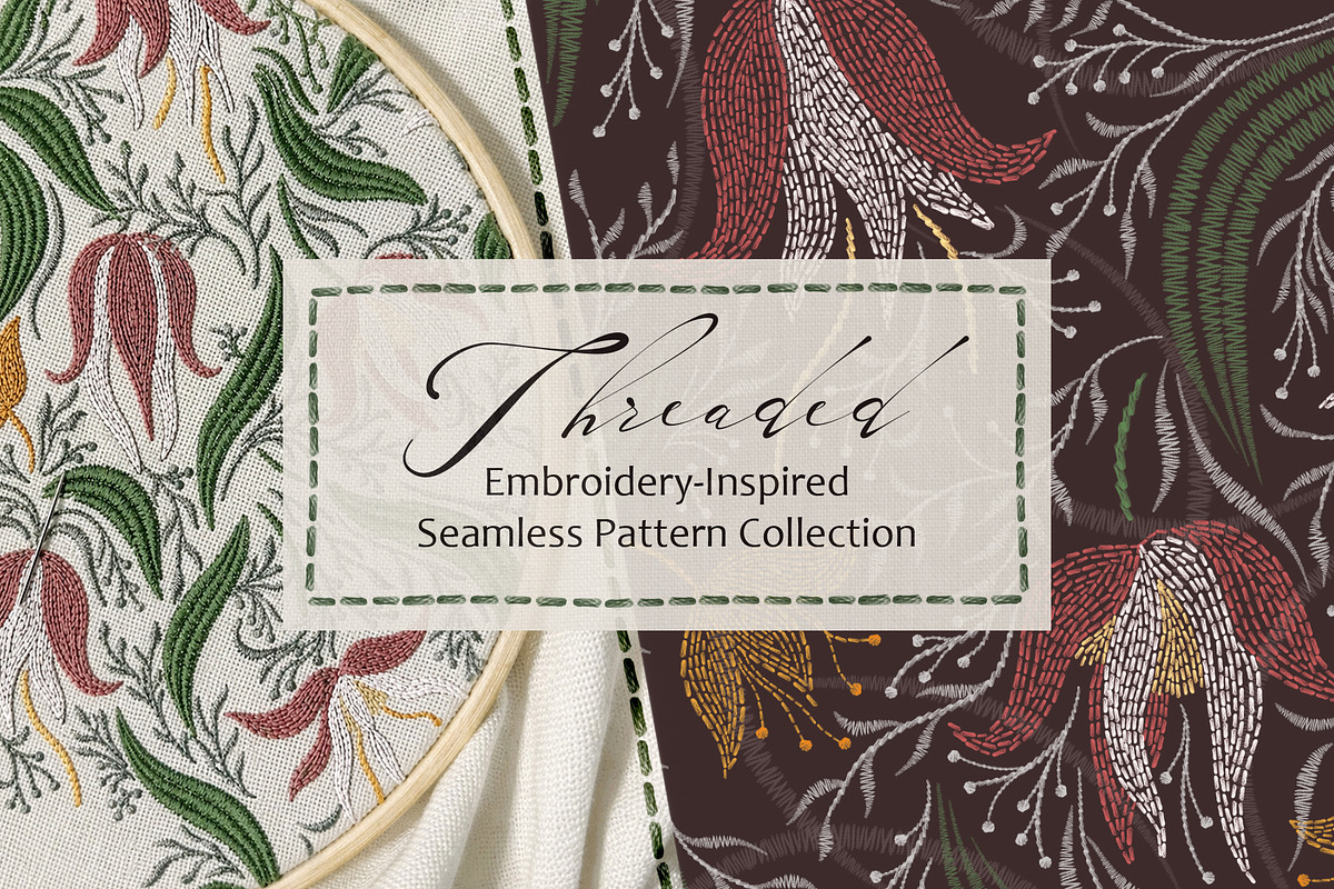 Embroidery Style Seamless Patterns, a Pattern Graphic by Svetlana Lerie (Photo 1 of 10)