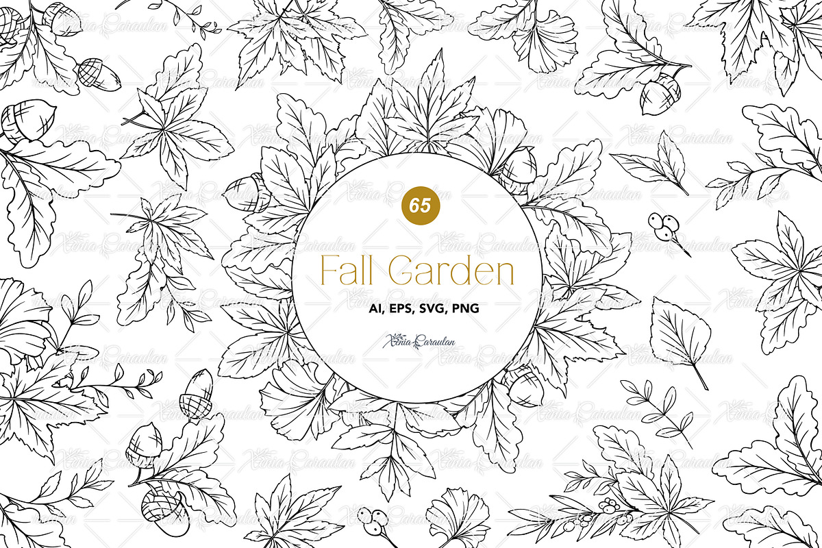 Fall Greenery Collection, an Object Graphic by CaraulanStore (Photo 1 of 8)