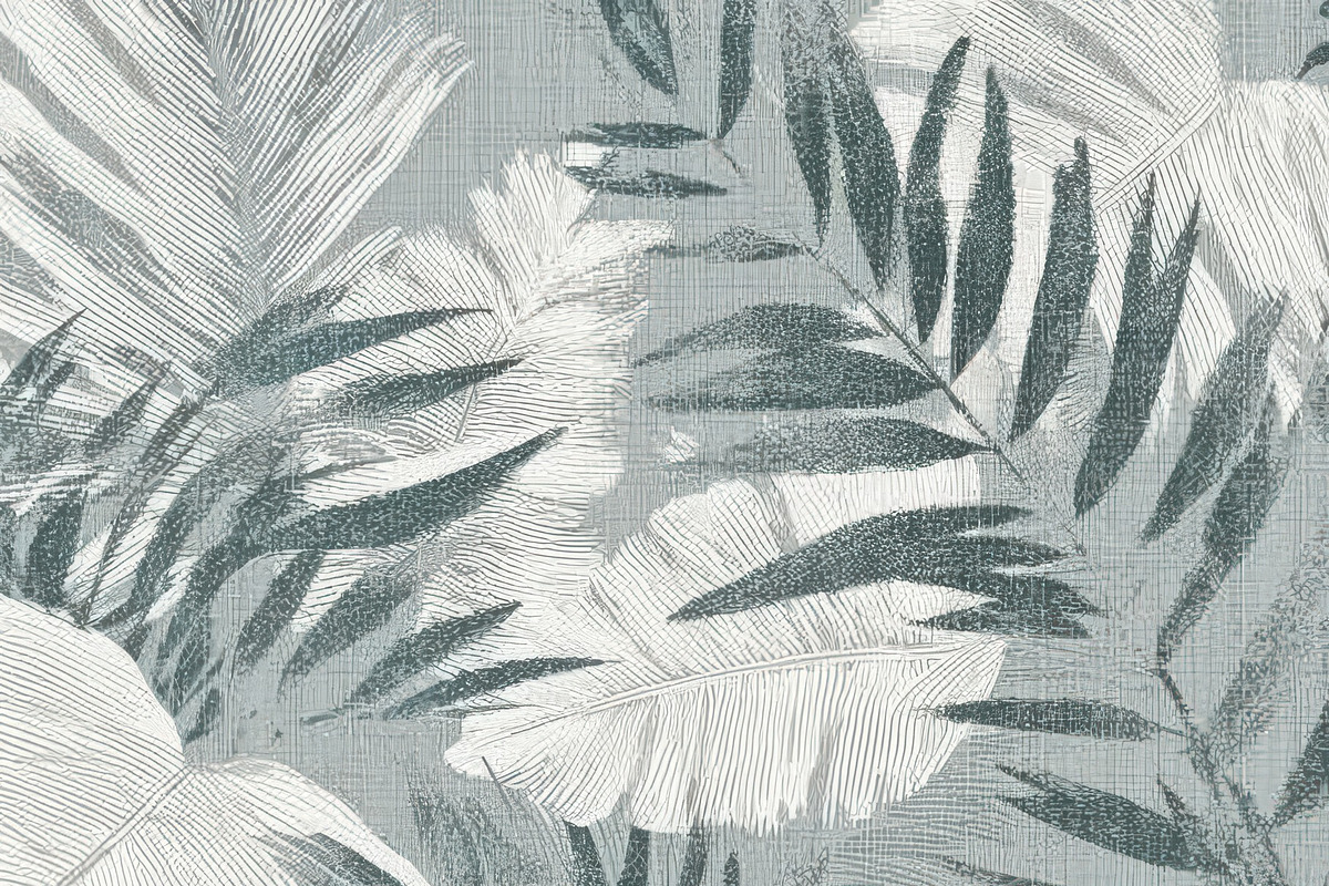 Vintage Tropical Palm Leaf Wallpaper, a Decorative Illustration by Virgo Studio