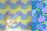 Hydrangeas floral vector pattern, a Pattern Graphic by Carpet Tapete Pretzel (Thumbnail 11 of 14)