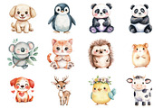 Watercolor Kawaii Animals, an Illustration by Design Market (Thumbnail 3 of 3)