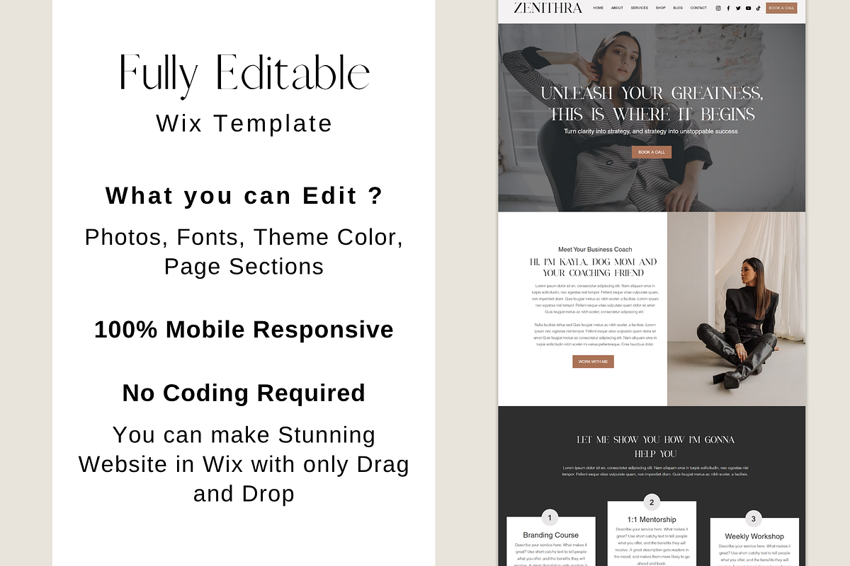 Business Coach Wix Website Template preview 4