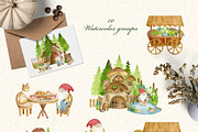 Watercolor gnomes. Big bundle, an Illustration by JuliaBadeeva (Thumbnail 20 of 27)