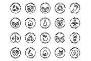 20 ECO friendly stamp outline icons, an Outline Icon by RevolutionizZed (Thumbnail 2 of 3)