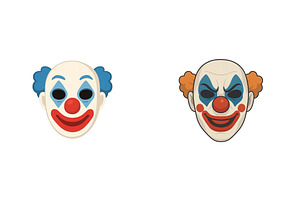 Clown masks displayed side by side, an Arts & Entertainment Photo by ZinetroN