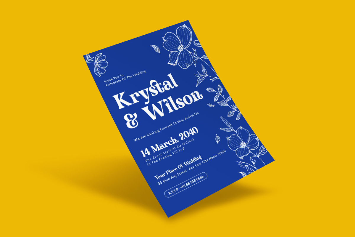 Blue Modern Wedding Invitation, an Invitation Template by dokudokunomi (Photo 2 of 4)