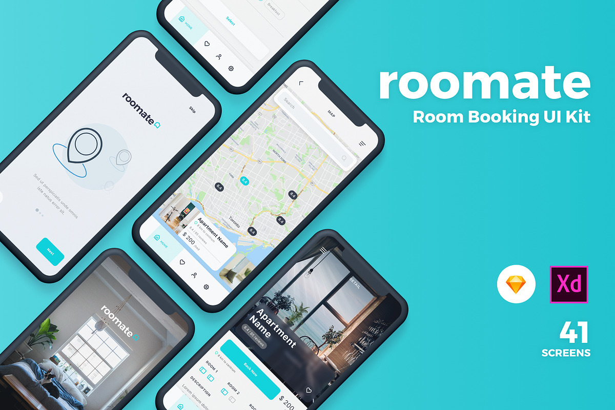 Roomate iOS UI Kit, an UI Kit Template by uicube (Photo 1 of 4)