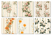 Floral Stripes Digital Paper, a Texture Graphic by Dream Creation (Thumbnail 2 of 5)