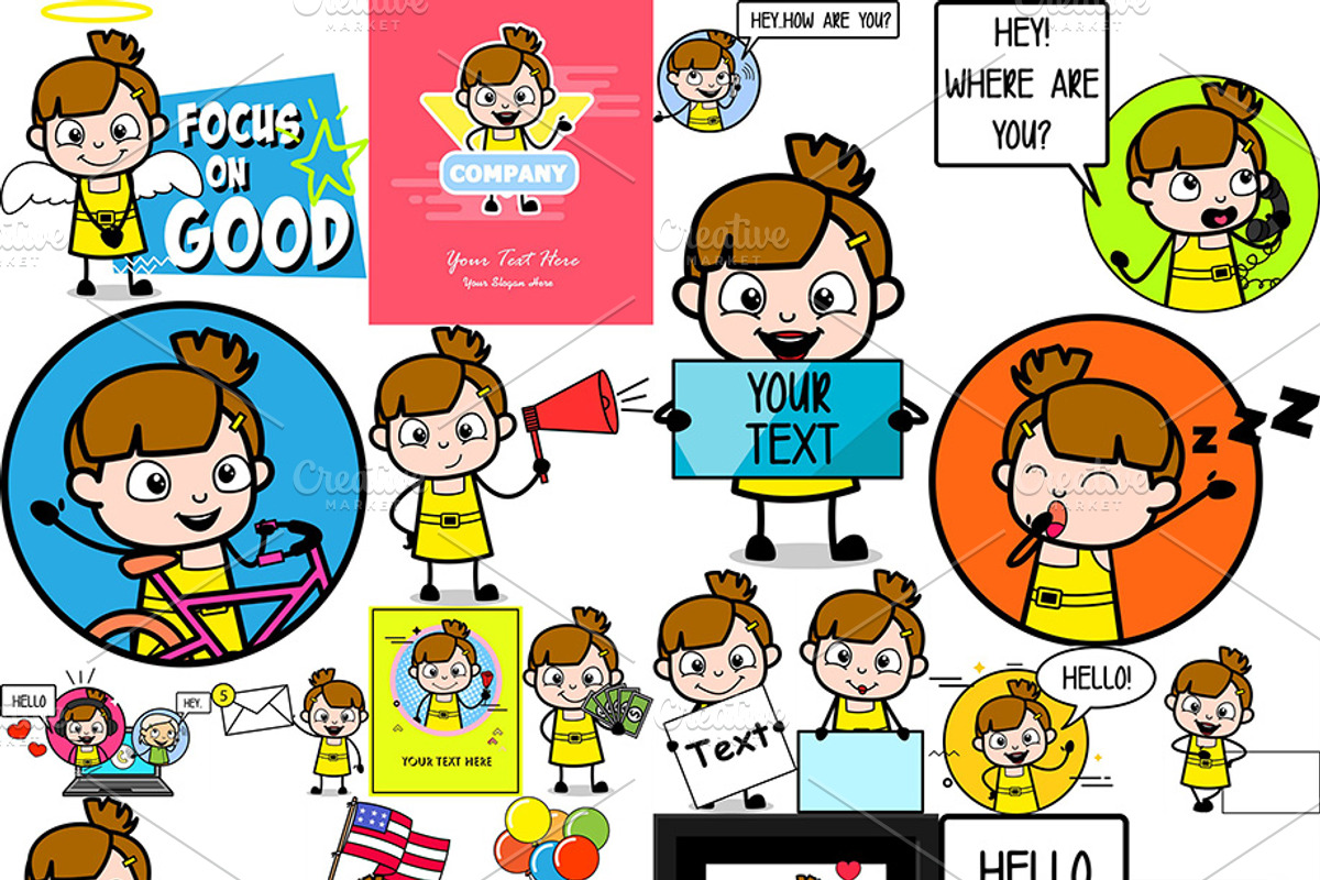 Little Girl ~ Cartoon Character Set, an Education Illustration by The Toon Company (Photo 7 of 7)