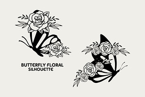 Butterfly Floral Silhouette