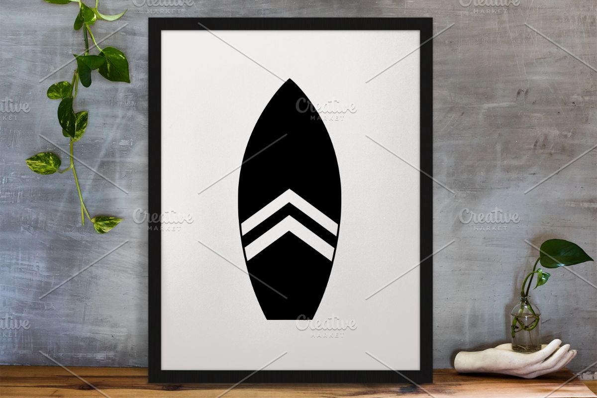 Surfboard Silhouette SVG, an Object Illustration by newminddesign (Photo 3 of 3)