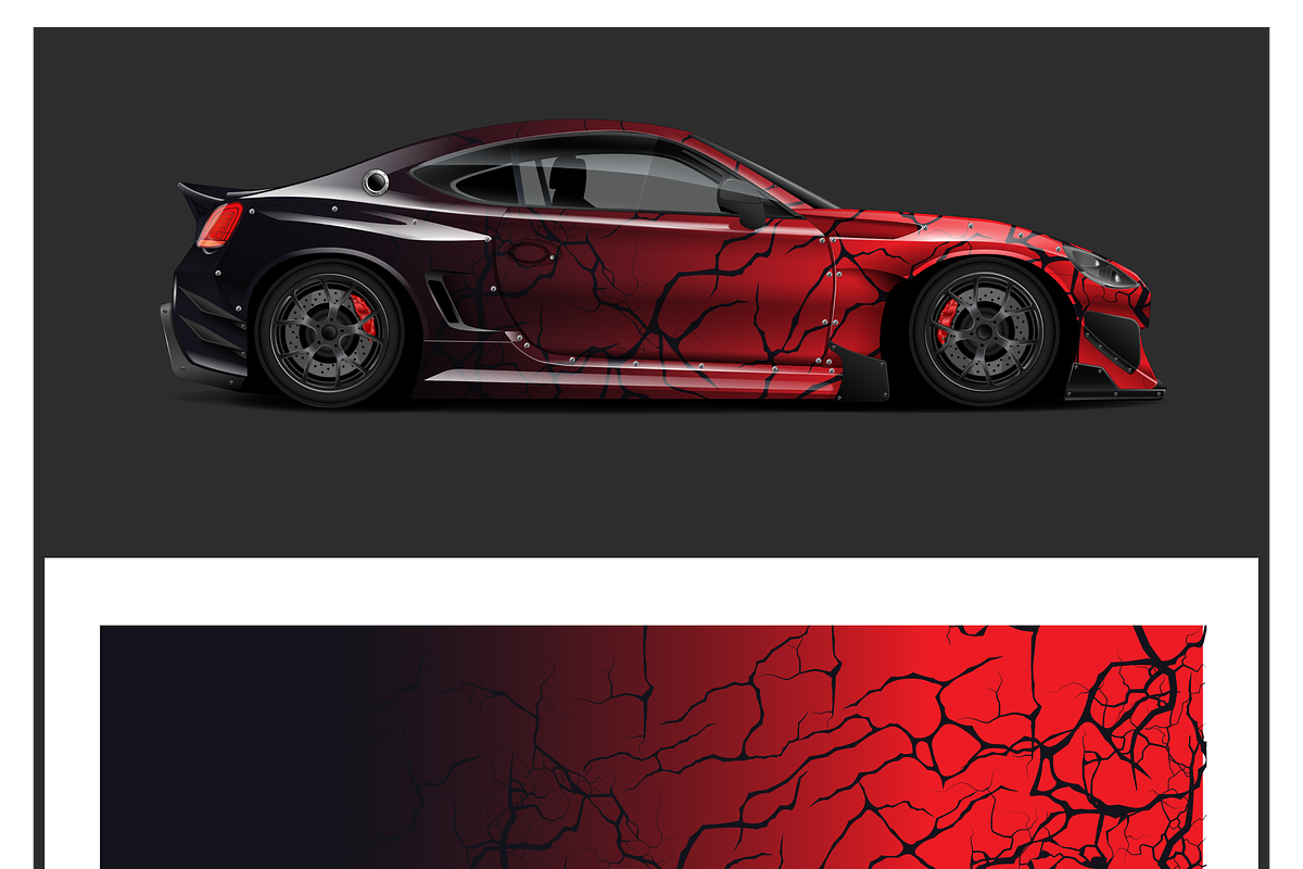 Dynamic Cracked Car Design, a Decorative Illustration by CarWrap design (Photo 4 of 4)