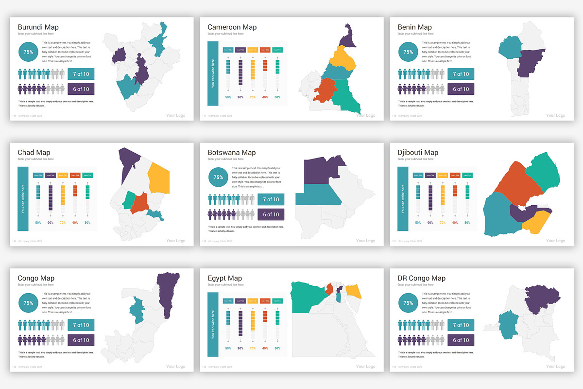 Maps PowerPoint infographics, a Presentation Template by SlideOne (Photo 21 of 31)
