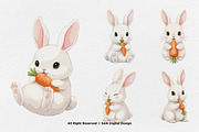 15 Bundle Watercolor White Rabbit, an Animal Illustration by Morspective (Thumbnail 6 of 8)