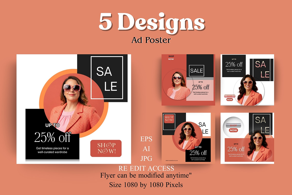Coral Fashion Sale Flyer Pack, a Branding & Logo Template by Crox Studio | Digital (Photo 1 of 4)
