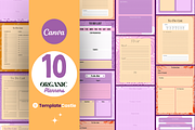 10 Organic Planners Canva Templates, a Templates & Theme by TemplateCastleStore (Thumbnail 1 of 9)