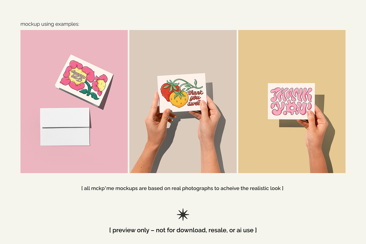 DIN A/5x7 landscape card mockup set, a Merchandise Mockup by MCKP*ME (Photo 3 of 7)