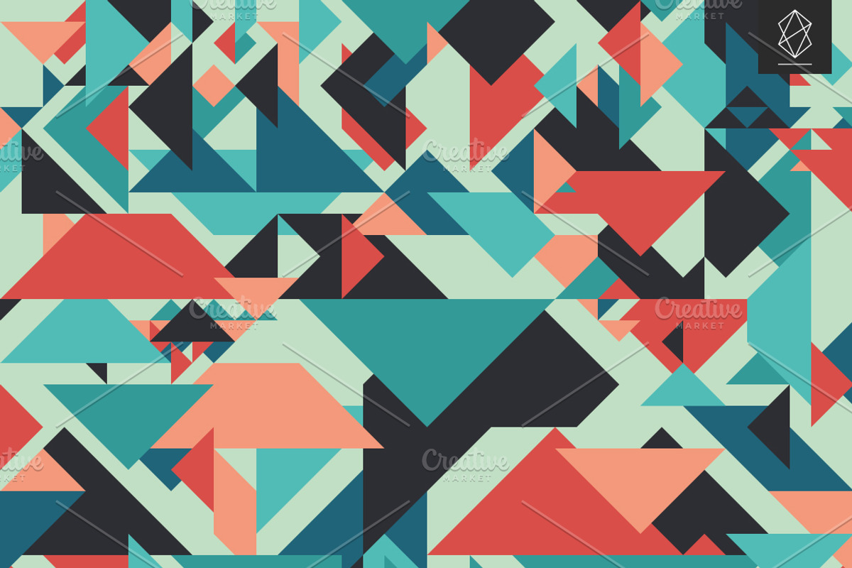 Geometric retro backgrounds, a Pattern Graphic by Yury Velikanov (Photo 4 of 11)
