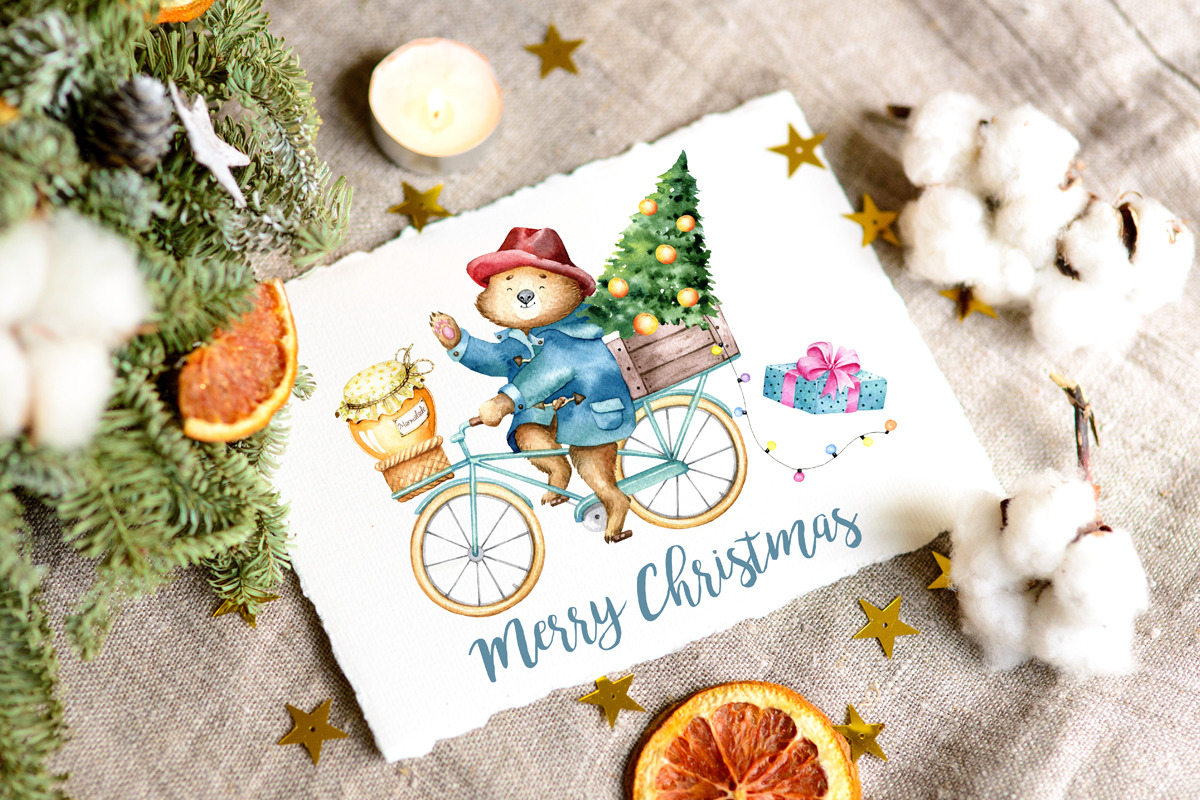 Cute Bear Christmas Clipart Set, an Animal Illustration by SimpleWishesArt (Photo 6 of 7)